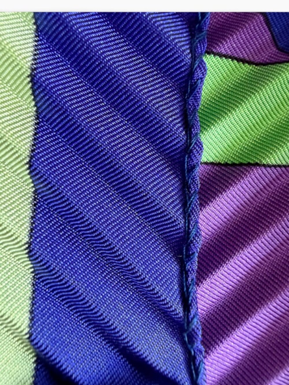 ETRO Milano Pleated Silk Scarf 35” Multicolor Geometric Made in Italy - Picture 5 of 6